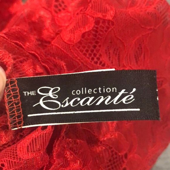 The Escante Collection Red Lace Nightdress Size XS-S - Picture 4 of 9
